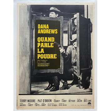 QUAND PARLE LA POUDRE Affiche de film entoilée- 60x80 cm. - 1965 - Dana Andrews, Lesley Selander