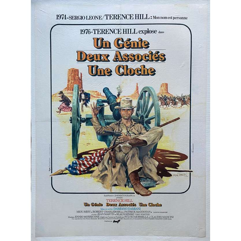 A GENIUS, TWO PARTNERS AND A DUPE Movie Poster- 23x32 in. - 1975 - Damiano Damiani, Terence Hill, Miou-Miou