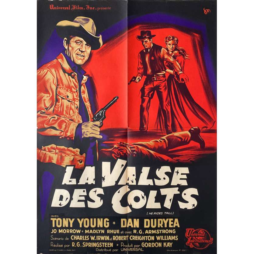 HE RIDES TALL Movie Poster- 23x32 in. - 1964 - R.G. Springsteen, Tony Young