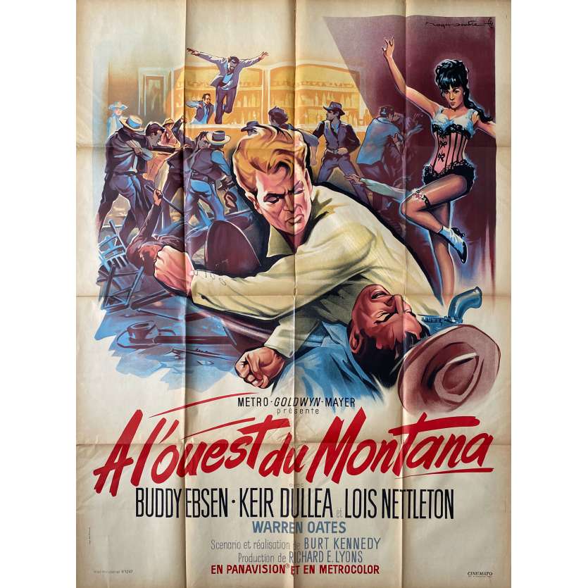 A L'OUEST DU MONTANA Affiche de cinéma- 120x160 cm. - 1964 - Keir Dullea, Burt Kennedy