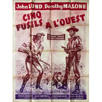 CINQ FUSILS A L'OUEST Affiche de cinéma- 120x160 cm. - 1955 - John Lund, Roger Corman