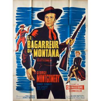 LE BAGARREUR DU MONTANA Affiche de cinéma- 120x160 cm. - 1958 - George Montgomery, Paul Landres