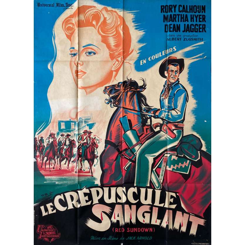 LE CREPUSCULE SANGLANT Affiche de cinéma- 120x160 cm. - 1956 - Rory Calhoun, Jack Arnold