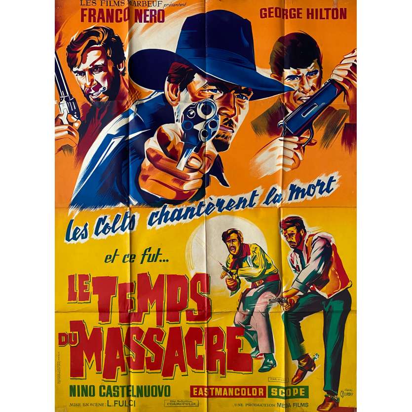 LE TEMPS DU MASSACRE Affiche de cinéma- 120x160 cm. - 1966 - Franco Nero, Lucio Fulci