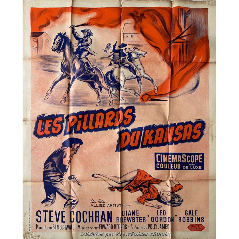 QUANTRILL'S RAIDERS Movie Poster- 47x63 in. - 1958 - Edward Bernds, Steve Cochran