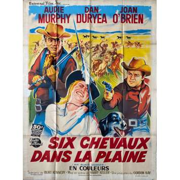 SIX CHEVAUX DANS LA PLAINE Affiche de cinéma- 120x160 cm. - 1962 - Audie Murphy, Harry Keller