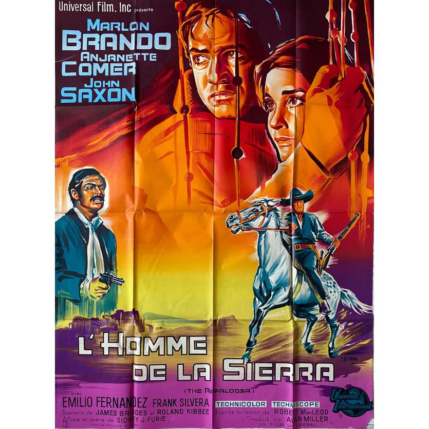 THE APPALOOSA Movie Poster- 47x63 in. - 1966 - Sidney J. Furie, Marlon Brando