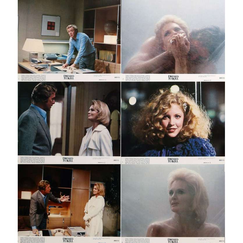 DRESSED TO KILL Original Lobby Cards x6 - 8x10 in. - 1980 - Brian de Palma, Michael Caine