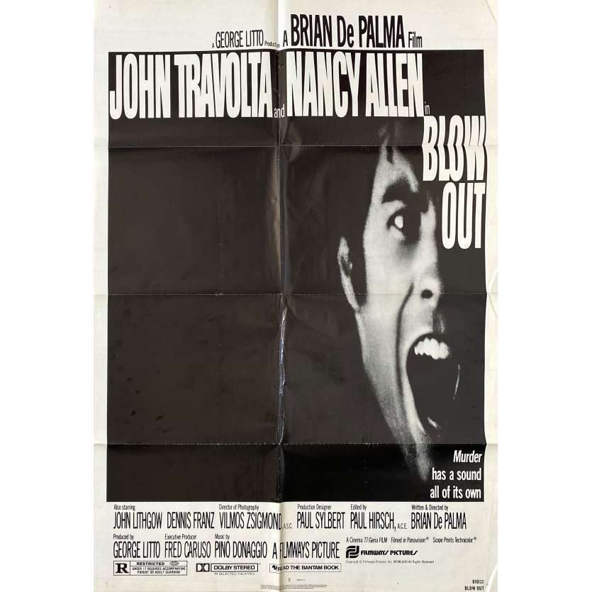 BLOW OUT Movie Poster- 27x40 in. - 1981 - Brian de Palma, John Travolta