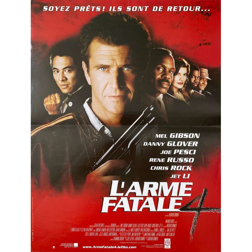 LETHAL WEAPON 4 Movie Poster- 15x21 in. - 1998 - Richard Donner, Mel Gibson, Danny Glover