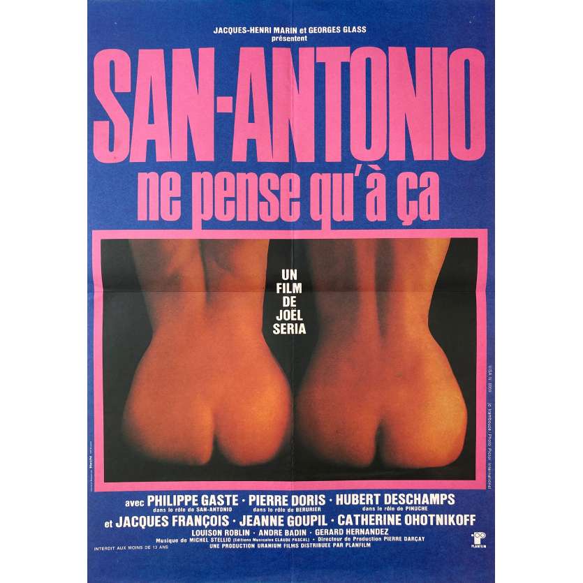 SAN ANTONIO NE PENSE QU'A CA Affiche de cinéma- 40x54 cm. - 1981 - Frédéric Dard, Joel Seria