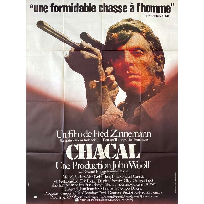CHACAL Affiche de cinéma- 120x160 cm. - 1973 - Edward Fox, Fred Zinnemann