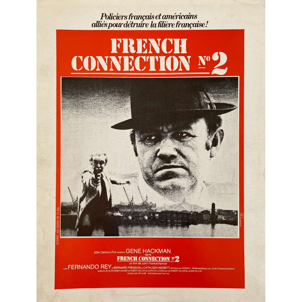 FRENCH CONNECTION II French Movie Poster - 10x12 in. - 1975 2p