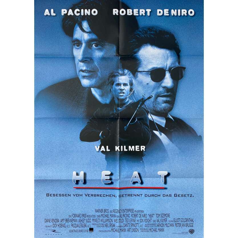 HEAT Movie Poster- 23x33 in. - 1995 - Michael Mann, Robert de Niro, Al Pacino