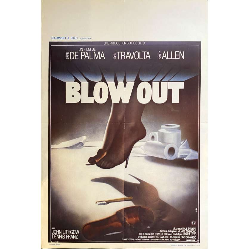 BLOW OUT Affiche de cinéma- 35x55 cm. - 1981 - John Travolta, Brian de Palma