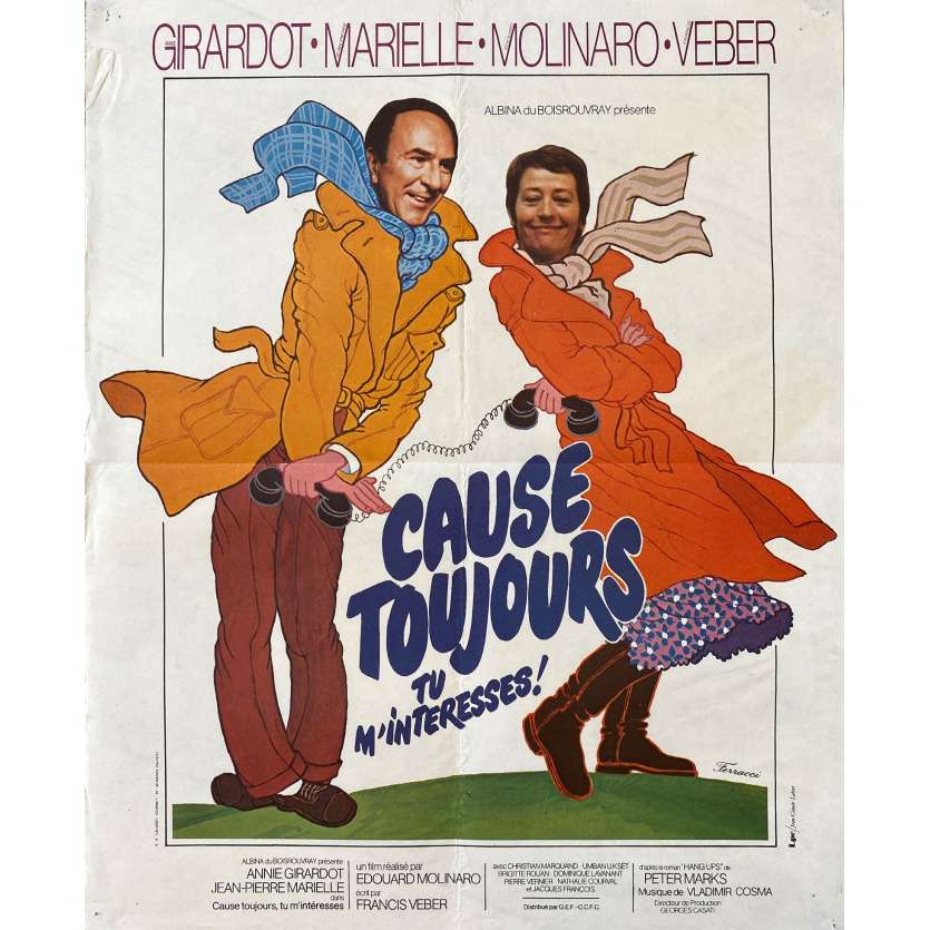 CAUSE TOUJOURS TU M'INTERESSES Affiche de cinéma- 40x54 cm. - 1979 - Jean-Pierre Marielle, Edouard Molinaro
