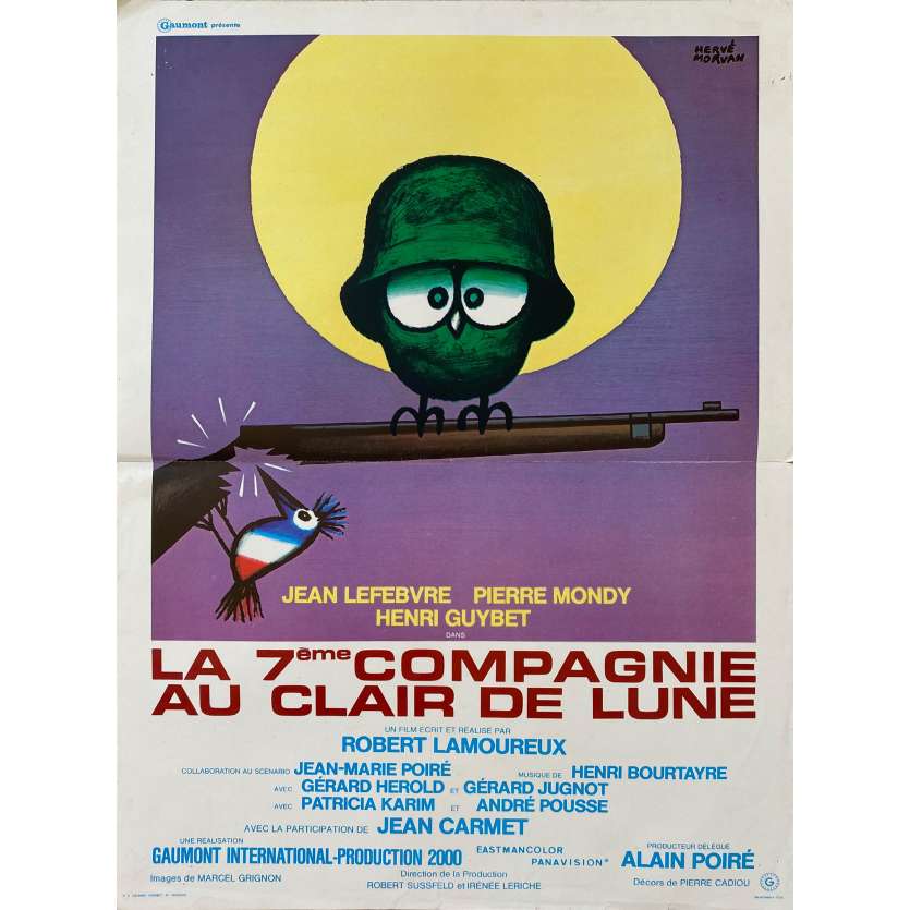 LA 7EME COMPAGNIE AU CLAIR DE LUNE Affiche de cinéma- 40x54 cm. - 1977 - Jean Lefebvre, Robert Lamoureux