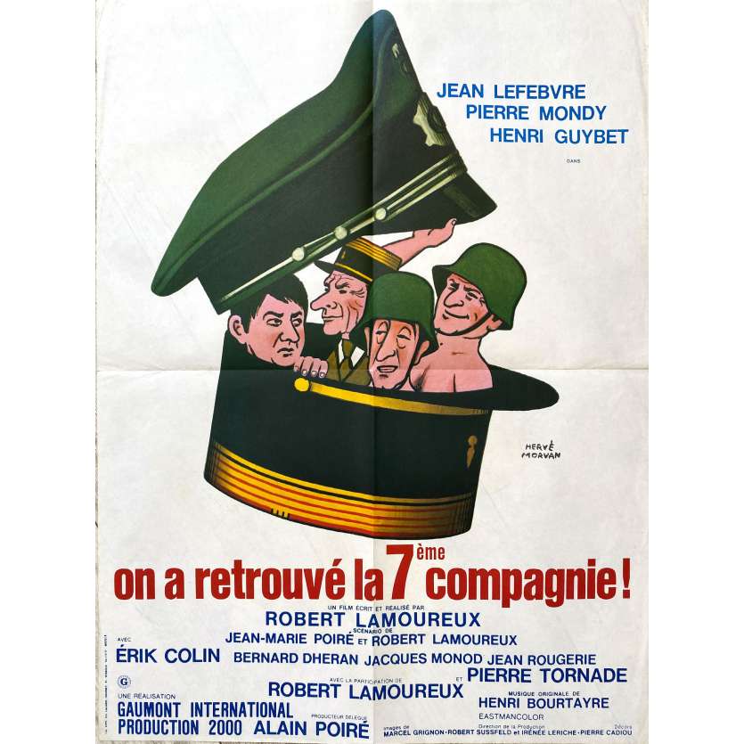 ON A RETROUVE LA 7EME COMPAGNIE Affiche de cinéma- 60x80 cm. - 1975 - Jean Lefebvre, Robert Lamoureux