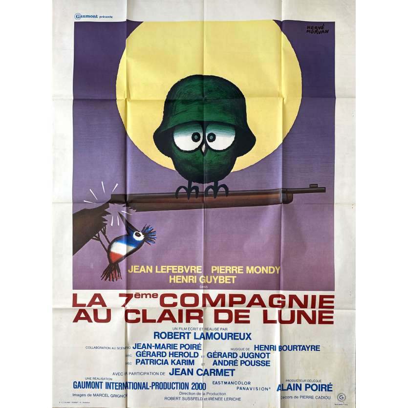 LA 7EME COMPAGNIE AU CLAIR DE LUNE Affiche de cinéma- 120x160 cm. - 1977 - Jean Lefebvre, Robert Lamoureux