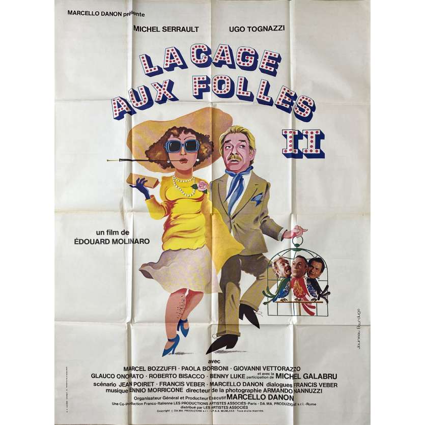 LA CAGE AUX FOLLES 2 Affiche de cinéma- 120x160 cm. - 1980 - Michel Serrault, Édouard Molinaro
