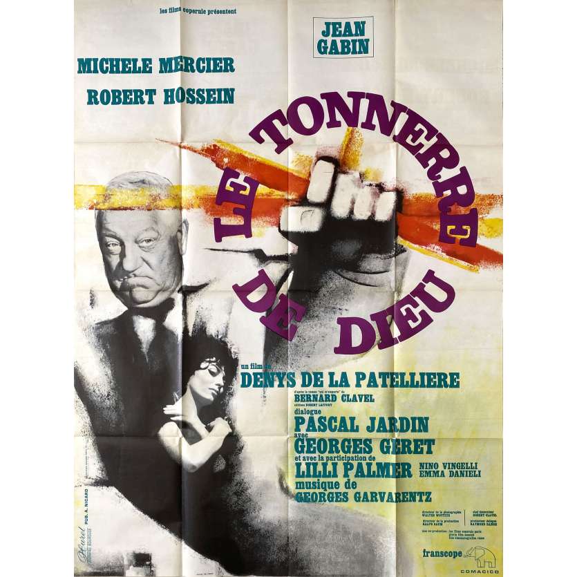 THE THUNDER OF GOD Movie Poster- 47x63 in. - 1965 - Denys de La Patellière, Jean Gabin
