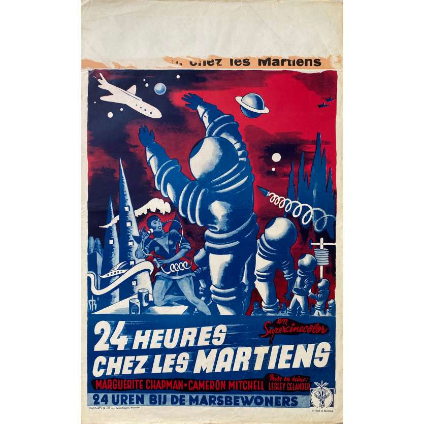 24 HEURES CHEZ LES MARTIENS Affiche de cinéma- 35x55 cm. - 1950 - Lloyd Bridges, Kurt Neumann