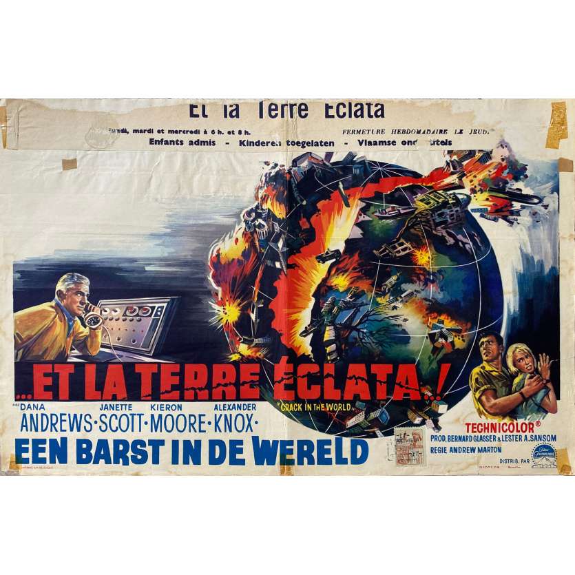 ET LA TERRE ECLATA Affiche de cinéma- 35x55 cm. - 1964 - Dana Andrews, Andrew Marton
