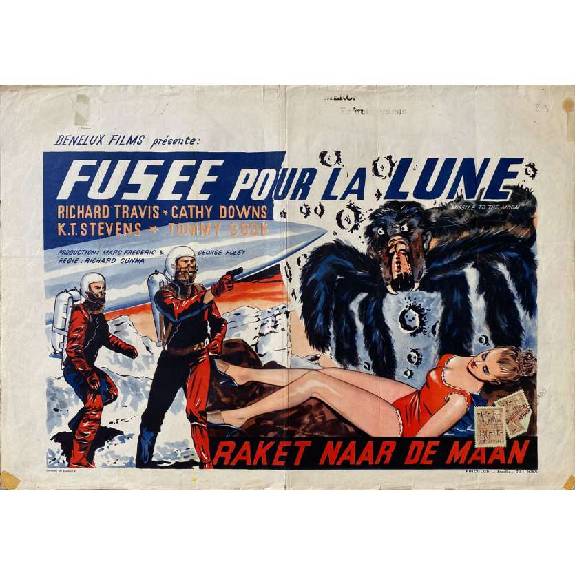 FUSEE POUR LA LUNE Affiche de cinéma- 35x55 cm. - 1958 - Richard Travis, Richard Cunha