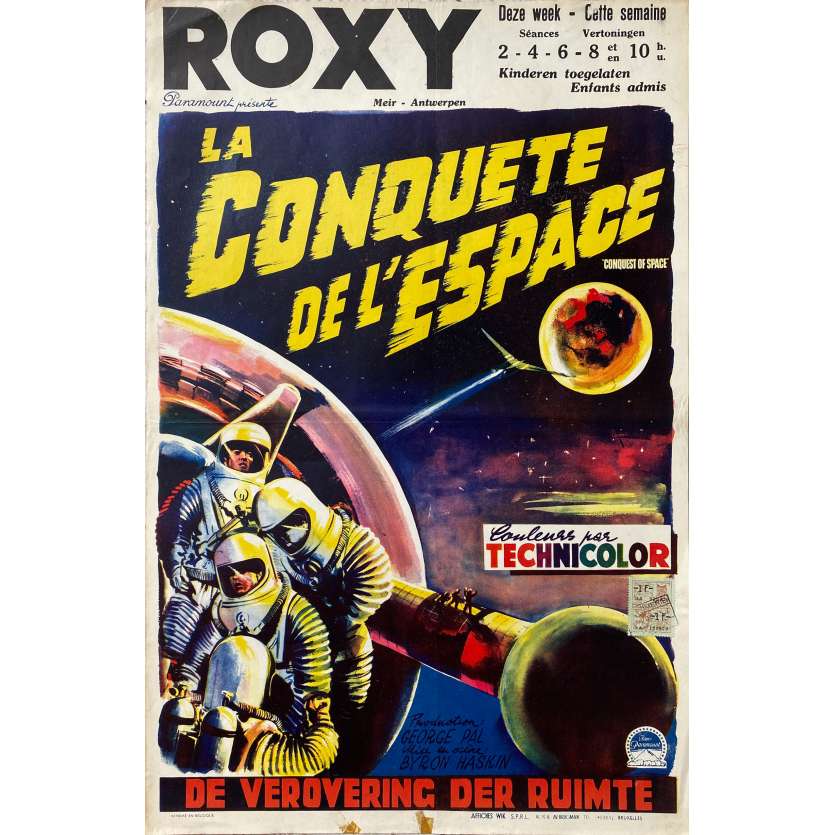 LA CONQUETE DE L'ESPACE Affiche de cinéma- 35x55 cm. - 1955 - Walter Brooke, Byron Haskin