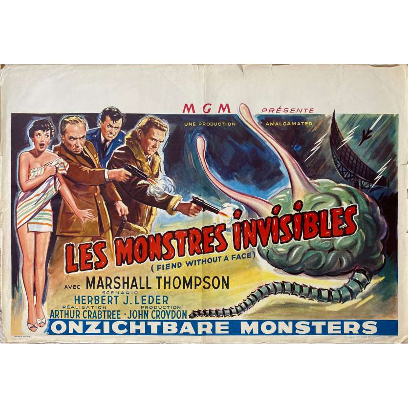 FIEND WITHOUT A FACE Movie Poster- 14x21 in. - 1958 - Arthur Crabtree, Marshall Thompson