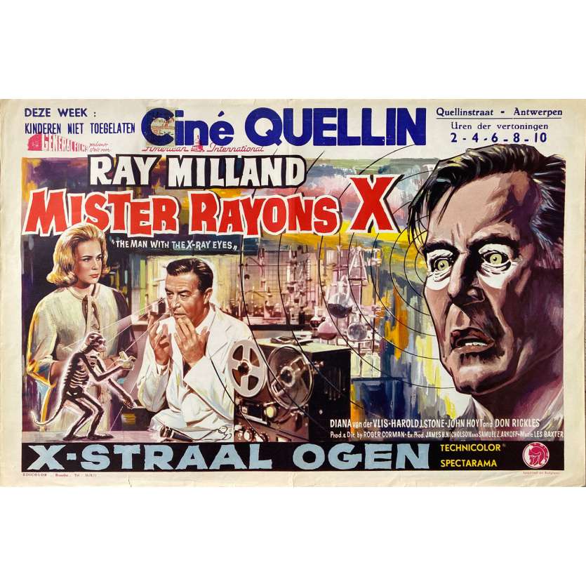 X THE MAN WITH THE X-RAY EYES Movie Poster- 14x21 in. - 1963 - Roger Corman, Ray Milland