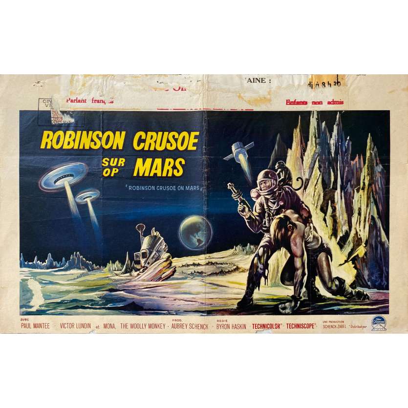 ROBINSON CRUSOE SUR MARS Affiche de cinéma- 35x55 cm. - 1964 - Paul Mantee, Byron Haskin