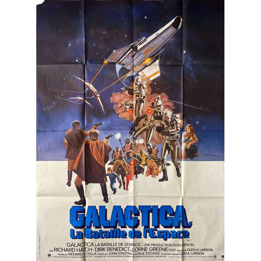 GALACTICA LA BATAILLE DE L'ESPACE Affiche de cinéma- 120x160 cm. - 1978 - Dirk Benedict, Glen A. Larson
