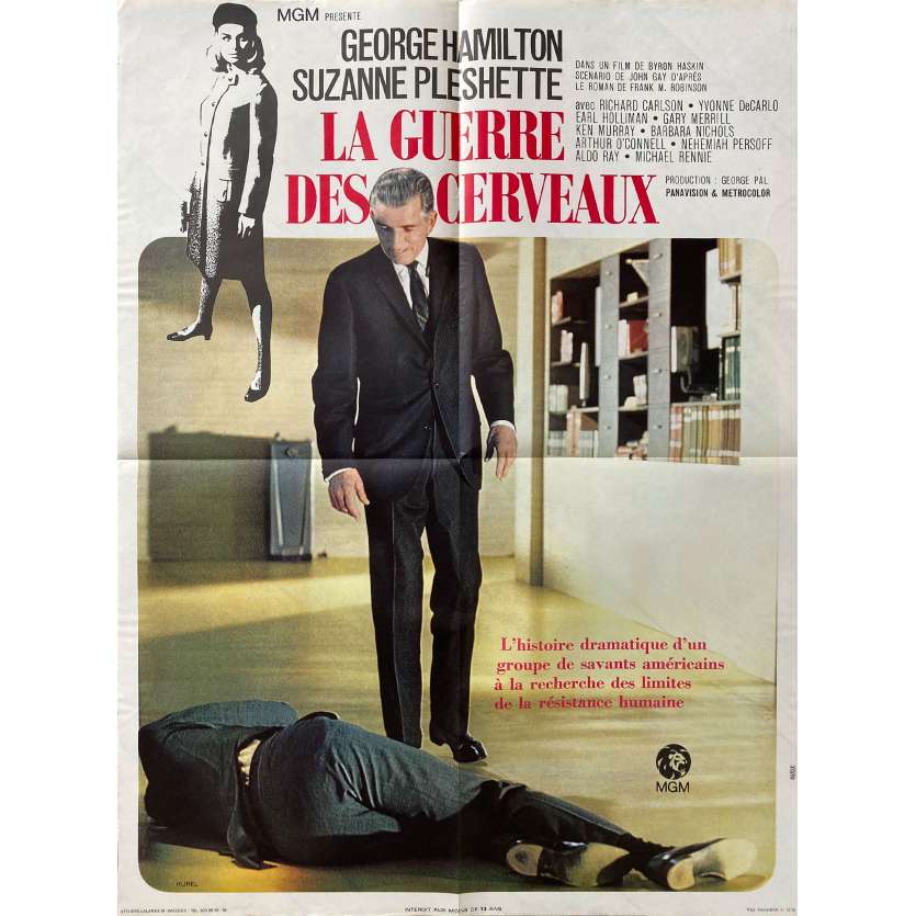 LA GUERRE DES CERVEAUX Affiche de cinéma- 60x80 cm. - 1968 - George Hamilton, Byron Haskin