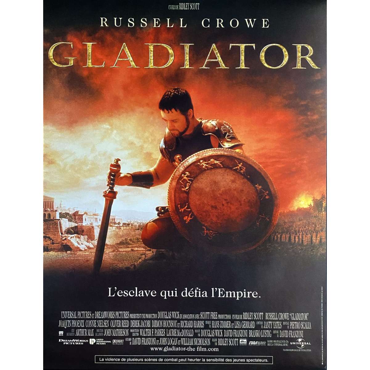 GLADIATOR French Movie Poster 15x21 In 2000 GLADIATOR French Movie Poster 15x21 In 2000