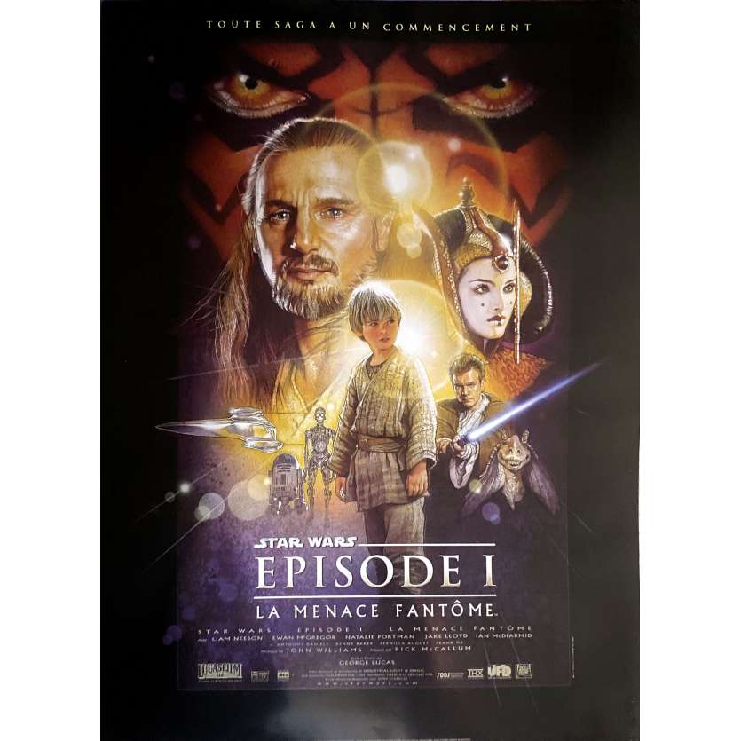 STAR WARS - THE PHANTOM MENACE Movie Poster- 15x21 in. - 1999 - George Lucas, Ewan McGregor