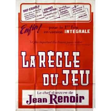 LA REGLE DU JEU Affiche de cinéma- 120x160 cm. - 1939/R1960 - Marcel Dalio, Jean Renoir