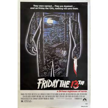 Friday THE 13TH Movie Poster29x41 in. USA - 1980 - Sean S. Cunningham, Kevin Bacon Friday THE 13TH Movie Poster29x41 in. USA - 1980 - Sean S. Cunningham, Kevin Bacon