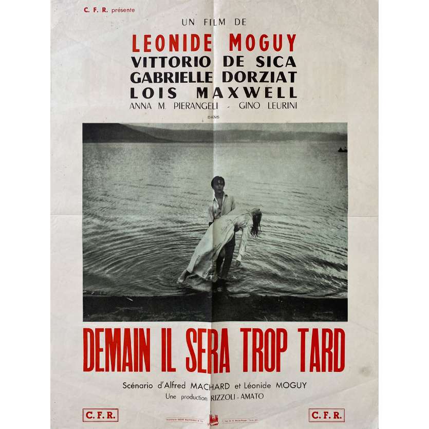 TOMORROW IS TOO LATE Movie Poster- 20x28 in. - 1950 - Léonide Moguy, Vittorio De Sica