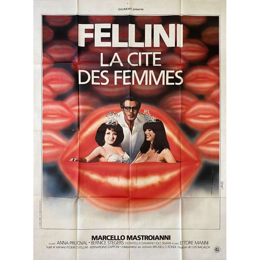 LA CITE DES FEMMES Affiche de film- 120x160 cm. - 1980 - Marcello Mastroianni, Federico Fellini