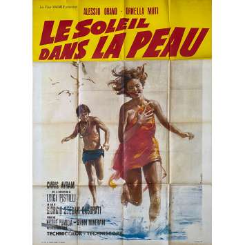 LE SOLEIL DANS LA PEAU Affiche de film- 120x160 cm. - 1971 - Ornella Muti, Giorgio Stegani