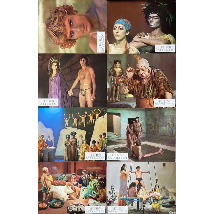 FELLINI SATYRICON Lobby Cards x8 - 9x12 in. - 1969 - Federico Fellini, Martin Potter