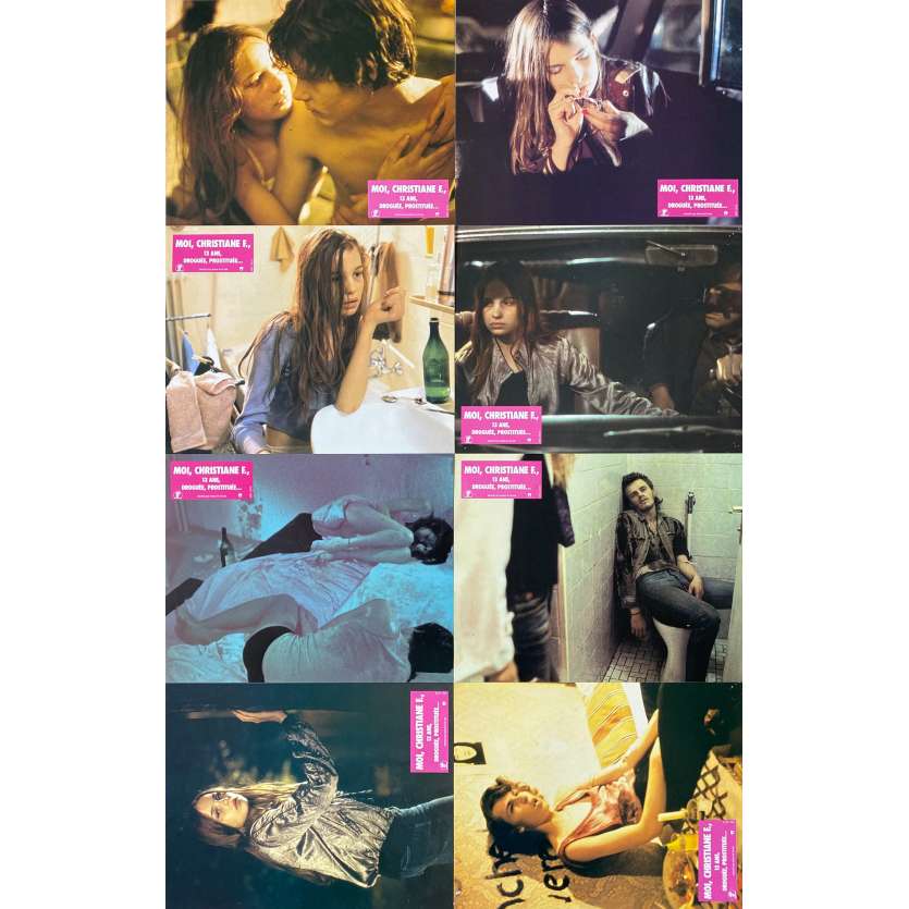 CHRISTIANE F. Lobby Cards x8 - 9x12 in. - 1981 - Uli Edel, Natja Brunckhorst