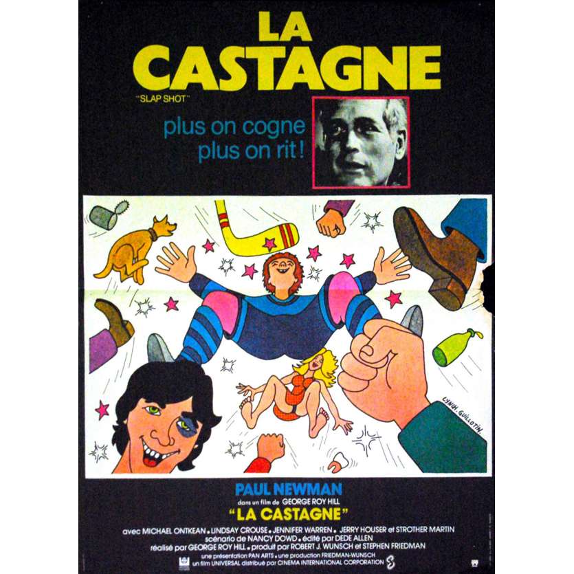 CASTAGNE Affiche 40x60 FR '77 Paul Newman, Slap Shot