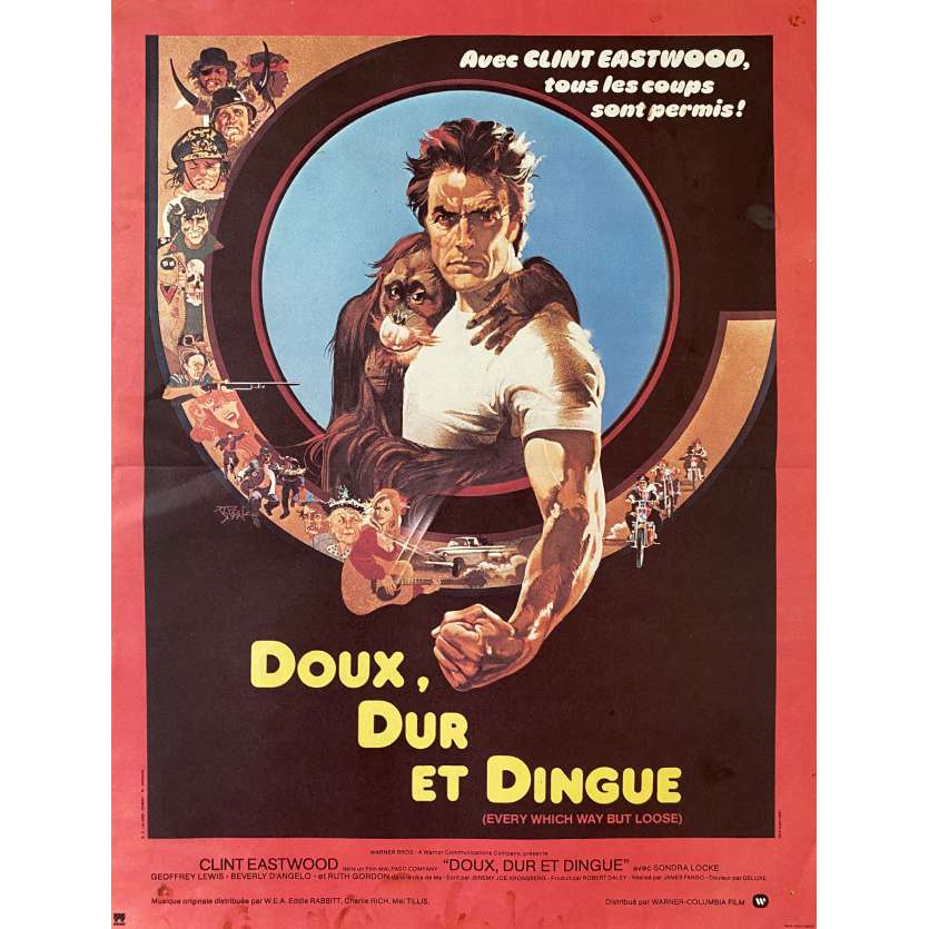 DOUX DUR ET DINGUE Affiche de film- 40x54 cm. - 1978 - Sondra Locke, Clint Eastwood