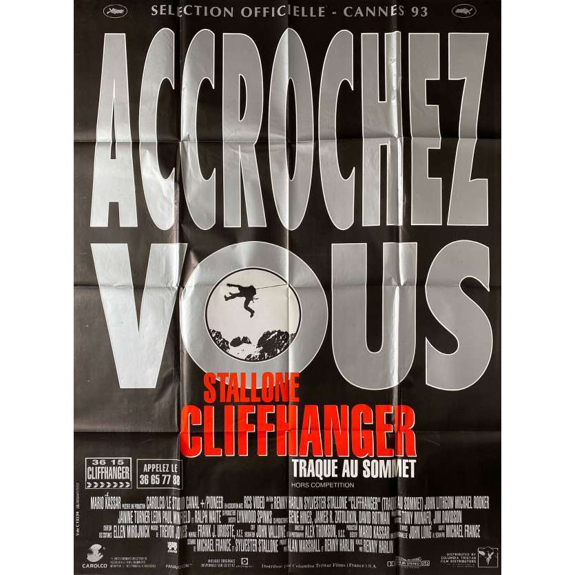 CLIFFHANGER Movie Poster Adv. - 47x63 in. - 1993 - Renny Harlin, Sylvester Stallone