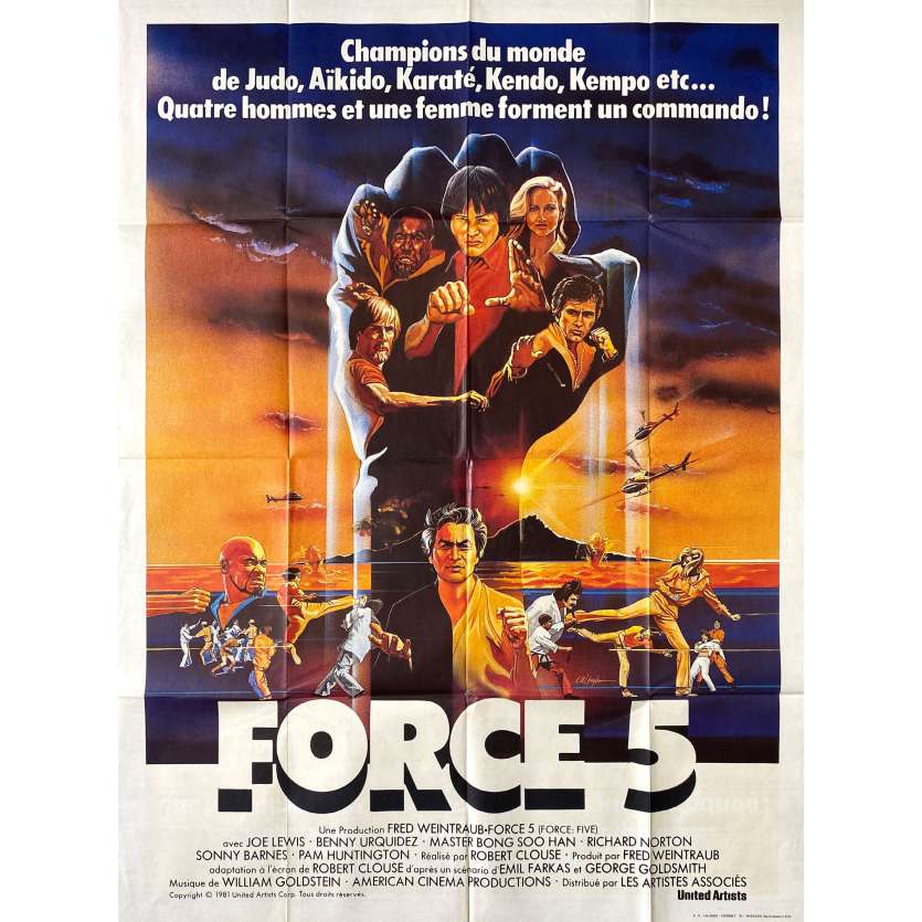FORCE: FIVE Movie Poster- 47x63 in. - 1981 - Robert Clouse, Joe Lewis