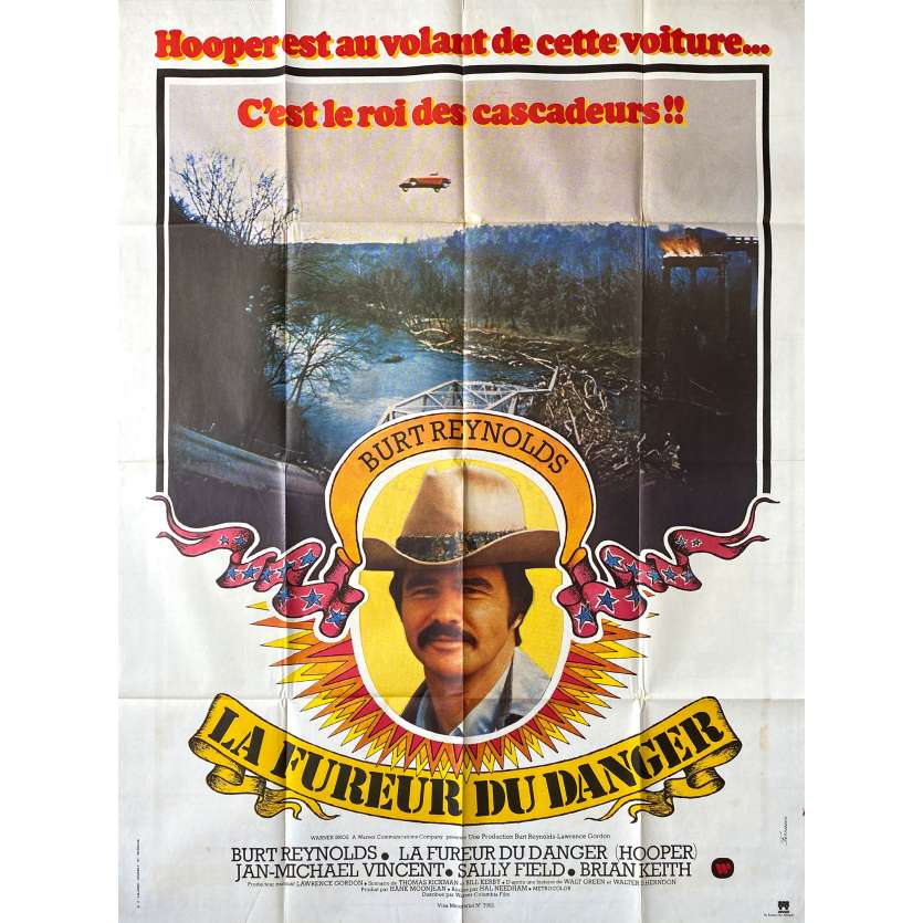 LA FUREUR DU DANGER Affiche de film- 120x160 cm. - 1978 - Burt Reynolds, Hal Needham