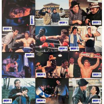 ROCKY V Lobby Cards x12 - 9x12 in. - 1990 - John G. Avildsen, Sylvester Stallone