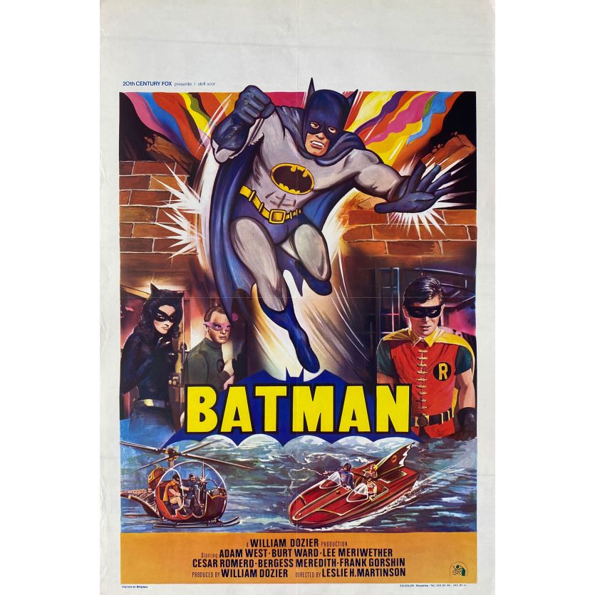 BATMAN 1966 Affiche de film- 35x55 cm. - 1966/R1970 - Adam West, Bob Kane